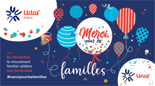 Visuel "Merci pour les familles" de l'Udaf Drôme