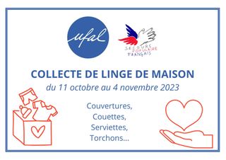 Visuel collectre de linge de maison Ufal - secours populaire