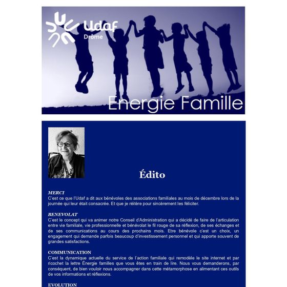 Capture d'écran Lettre Energie Famille