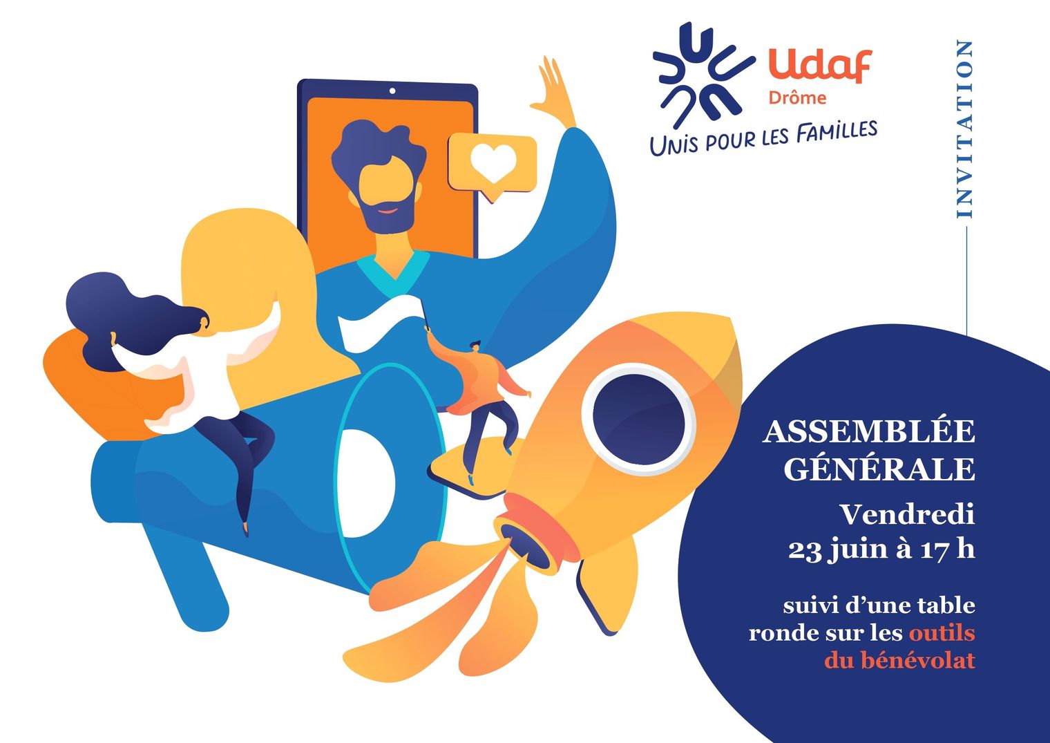 Visuel invitation AG 2023 de l'udaf de la Drôme