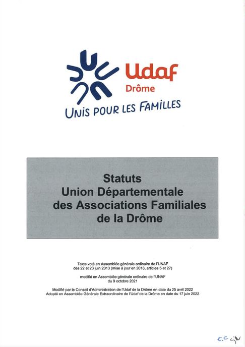 Statuts de l'Udaf de la Drôme